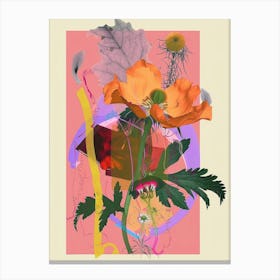 Buttercup 1 Neon Flower Collage Canvas Print