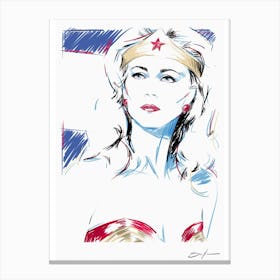 Wonder Woman (Lynda Carter) - Retro 80s Style Canvas Print