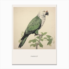 Ohara Koson Inspired Bird Painting Parrot 1 Poster Canvas Print