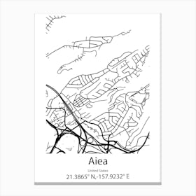 Aiea,United States Minimalist Map Canvas Print