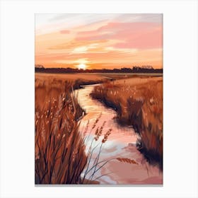 Sunset In The Marsh 2 Canvas Print