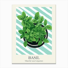 Marche Aux Legumes Basil Summer Illustration 10 Canvas Print