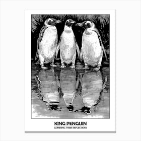 Penguin Admiring Their Reflections Poster 4 Canvas Print