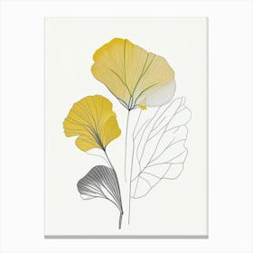 Ginkgo Spices And Herbs Minimal Line Drawing 3 Canvas Print