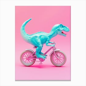 Pastel Toy Dinosaur On A Bike 1 Canvas Print
