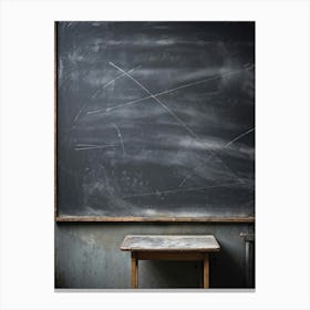 Abstract Communication Captured In A Photo Closeup Of A Grey Slate Smooth Smudged Chalk Surface De Canvas Print