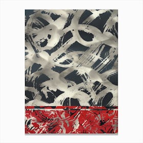 Monochrome And Red V Canvas Print