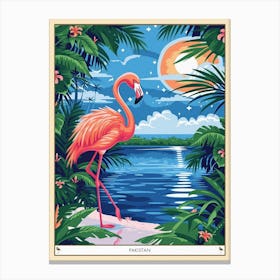 Greater Flamingo Pakistan Tropical Illustration 1 Poster Canvas Print