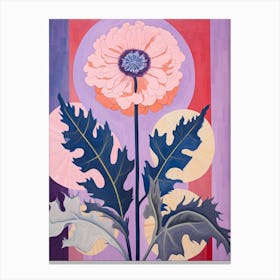 Scabiosa 3 Hilma Af Klint Inspired Pastel Flower Painting Canvas Print