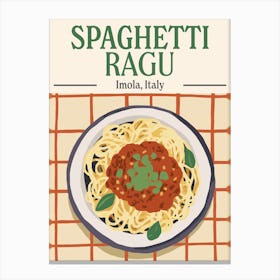 Spaghetti Pasta Ragu Food Kitchen Copy Canvas Print