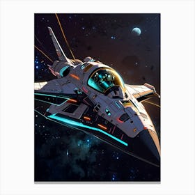 Spaceship In Space 1 Canvas Print