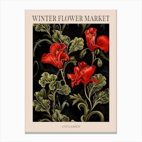 Cyclamen 4 Winter Flower Market Poster Canvas Print