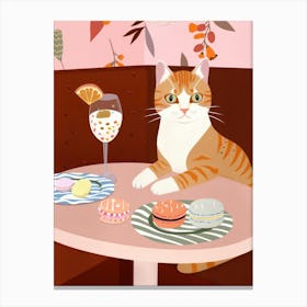 Cat And Macarons 1 Canvas Print