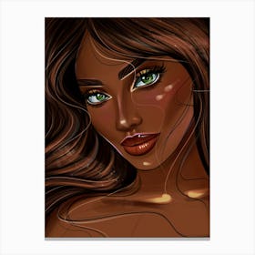 Dark Brown Hair Luxury Girl Leinwandbild