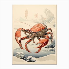Hermit Crab Animal Drawing In The Style Of Ukiyo E 3 Canvas Print