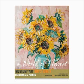 A World Of Flowers, Van Gogh Exhibition Sunflowers 8 Canvas Print