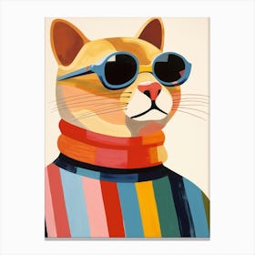 Little Cougar 3 Wearing Sunglasses Canvas Print