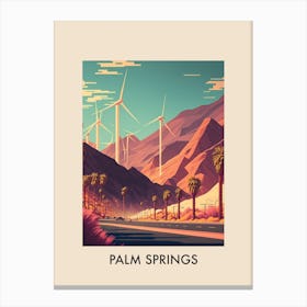 Palm Springs, Usa 4 Vintage Travel Poster Canvas Print
