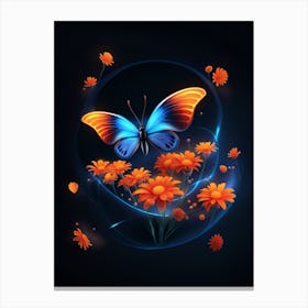 Butterfly And Flowers 3 Canvas Print