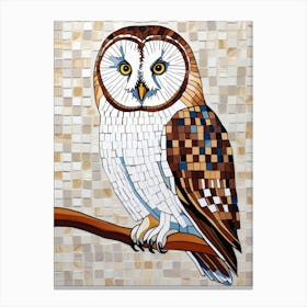 Barn Owl Mosaic Canvas Print