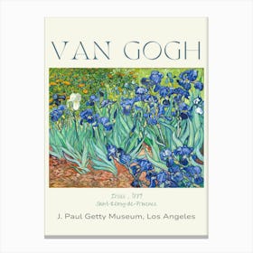 Van Gogh Vase With Irises, Saint-Rémy-de-Provence 1889 Art Poster Print For Feature Wall Decor - Museum Location - J. Paul Getty Museum Los Angeles - Fully Remastered in HD Canvas Print