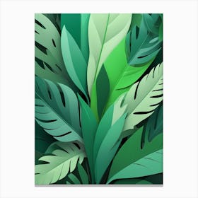 Tropical Leaves Wallpaper Canvas Print