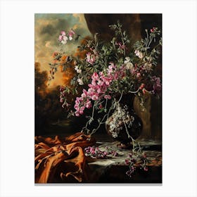 Baroque Floral Still Life Sweet Pea 4 Canvas Print