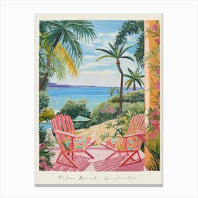 Poster Of Palm Beach, Australia, Matisse And Rousseau Style 4 Canvas Print