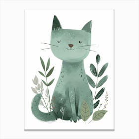 Chausie Cat Clipart Illustration 8 Canvas Print