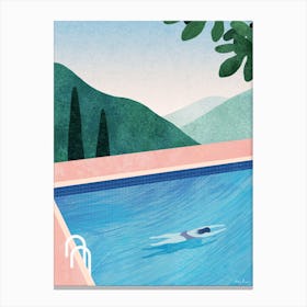 Swimming, Summer Pool Vacation Canvas Print