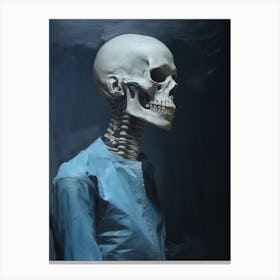 A Painting Of A Skeleton Smoking A Cigarette 5 Canvas Print