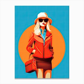 Girl In The Red Coat, Pop art Canvas Print