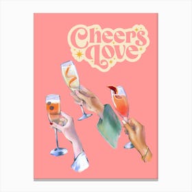 Cheers Love Cocktail Glass Print Canvas Print