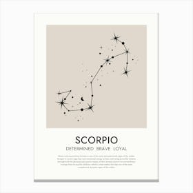 Scorpio Zodiac Print Canvas Print