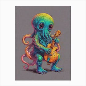 Octopus Playing Guitar 3 Canvas Print