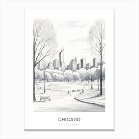 Grant Park, Chicago B&W Poster Canvas Print