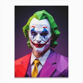 Joker Portrait Low Poly Geometric (20) Canvas Print