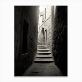 Dubrovnik, Croatia, Photography In Black And White 4 Canvas Print