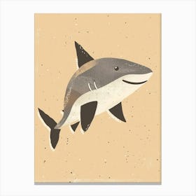 Storybook Style Shark Muted Pastels 1 Canvas Print