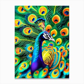 Pavo Real Con Sus Plumas Desplegadas Canvas Print