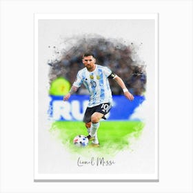 Lionel Messi Watercolor 1 Canvas Print