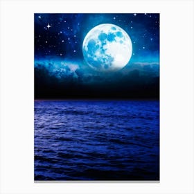 Abstract Dream Astronomy Landscape Celestial Ocean Cloud Halloween Light Moon Full Moon W (36) Canvas Print