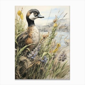 Storybook Animal Watercolour Mallard Duck 1 Canvas Print