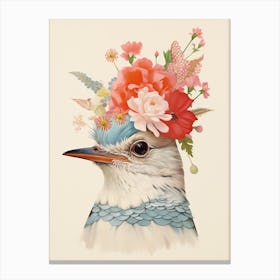 Bird With A Flower Crown Cuckoo 3 Canvas Print