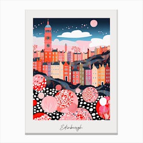 Poster Of Edinburgh, Illustration In The Style Of Pop Art 3 Canvas Print