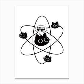 Cat Atoms Canvas Print