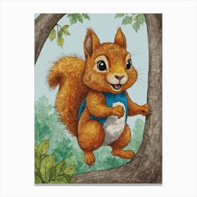 Squirrel In The Tree 2 Canvas Print