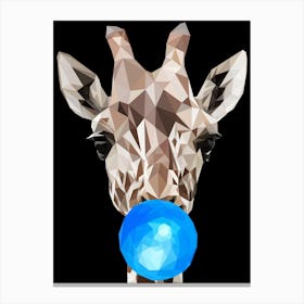 Giraffe Chewing Gum Canvas Print