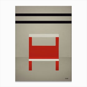 Minimal - Red  Bauhaus  Chair Canvas Print