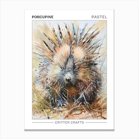 Porcupine Pastel Watercolour 4 Poster Canvas Print